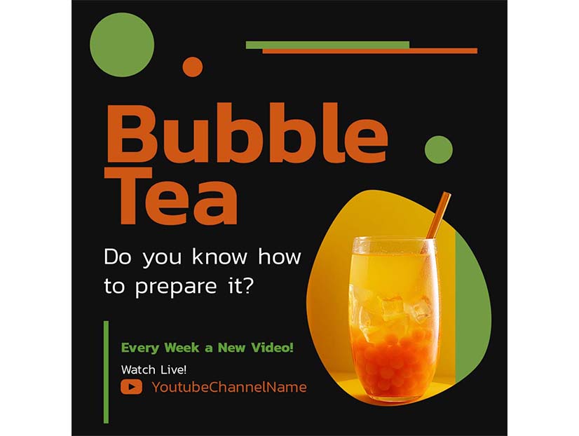 Bubble tea instagram template